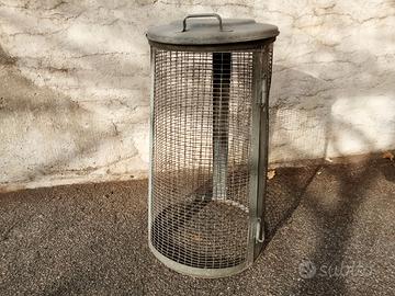 Trespolo portarifiuti cesto in metallo zincato