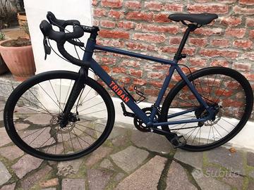 Bici da corsa gravel uomo Triban RC 100 grigia TRIBAN