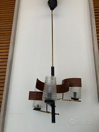 Lampadario 3 luci legno