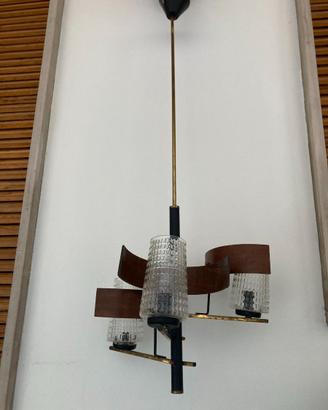 Lampadario 3 luci legno