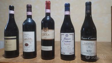 LOTTO DA 5 BOTTIGLIE DI VINO BAROLO
