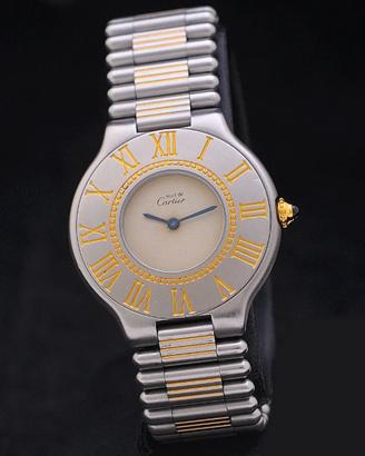 Cartier Must 21 gold steel 31 mm serviced + box