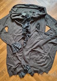 Cardigan Twinset tg M abbondante khaki