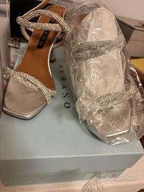 Sandali gioiello Albano strass argento n.36