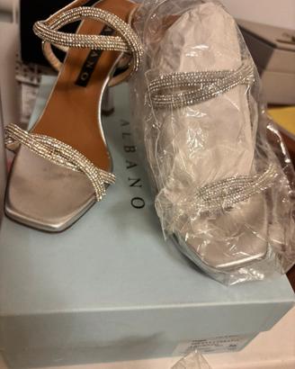 Sandali gioiello Albano strass argento n.36