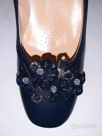 Scarpa blu decollete’ MADE IN ITALY pelle mis. 38