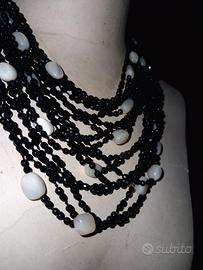 collana onice, madreperla e ambra