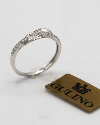 ANELLO IN ORO BIANCO 18 KT E ZIRCONI E.933
