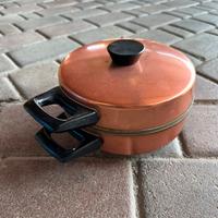 Piastra vintage in rame e ceramica - anni 80