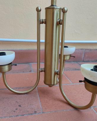 Lampadario a sospensione in ottone satinato anni70
