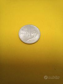 Moneta 1 Lira Cornucopia del 1955, buono stato -
