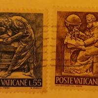 FR00017 FRANCOBOLLO VATICANO DA 25 E 55 LIRE