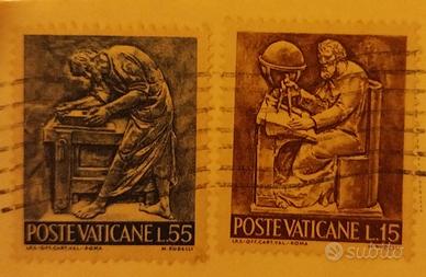 FR00017 FRANCOBOLLO VATICANO DA 25 E 55 LIRE