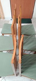 Set 6 sedie con seduta verde chiaro