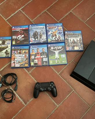 PS4 Slim 500GB + 1 pad + 8 giochi fisici + cavi