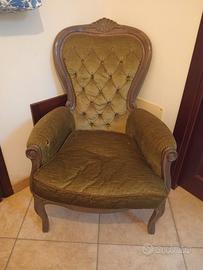 Divano con poltrone in velluto anni 60