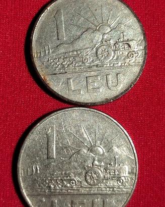 Leu Romania 2 monete da 1 anni 63/66