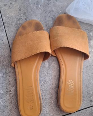 sandali ciabatta 40 fascia donna giallo infradito 