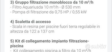 Scaletta piscina fuoriterra