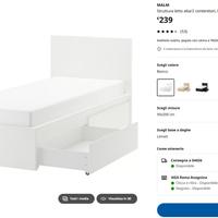 Malm Ikea - letto + cassetti + materasso