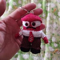 Portachiavi "Rabbia" inside-out amigurumi cotone