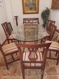 Tavolo ovale in vetro