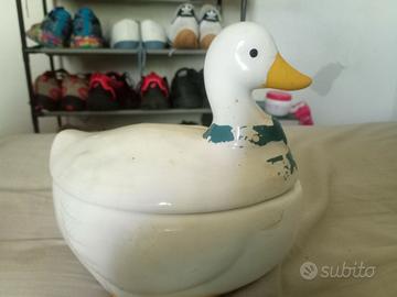 Biscottiera in ceramica dipinta a mano e smaltata