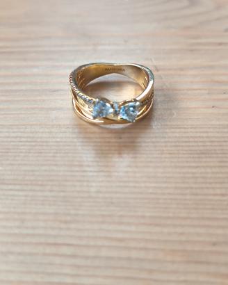 Anello pandora in argento, placcato oro,