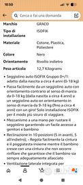 seggiolino auto Graco  isofix