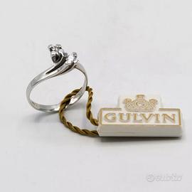 Anello donna in oro bianco 18 kt a contrariè E.762