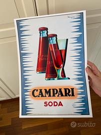Poster stampa bitter Campari soda lucido vintage