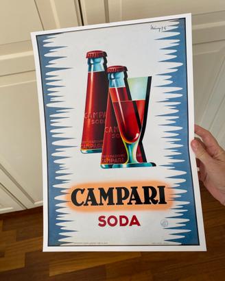 Poster stampa bitter Campari soda lucido vintage