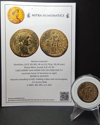 Moneta Romana in Asse Domitianus ( A.C. 81-96)