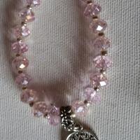 Bracciale elastico *mano di fatima*con perle rosa