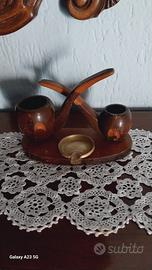 Ornamenti Coppia di Pipe in legno 