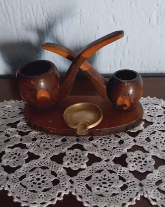 Ornamenti Coppia di Pipe in legno 