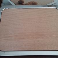TAGLIERE di LEGNO in VASSOIO INOX - NUOVO