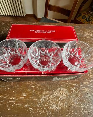 12 coppette cristallo RCR anni 60/70 mai usate