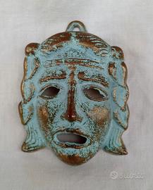 Maschera teatrale Greca  in  bronzo anticato 