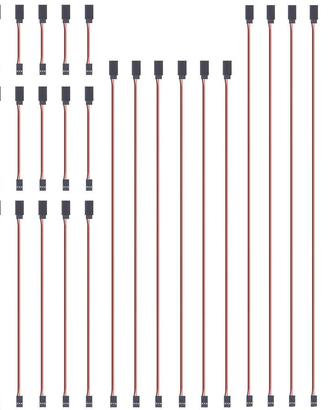 30 Pezzi Cavi Prolunga Servo JR/Futaba 3 Pin RC
