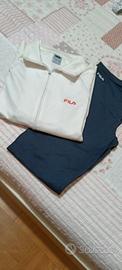 Fila / tuta donna tg L/ pantalone blu/ giacca bian