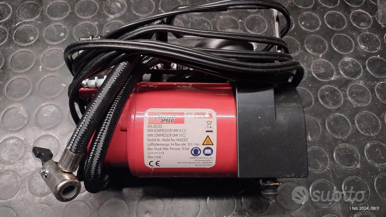 Ultimate Speed UMK 10 C2 mini compressore aria 12V auto portatile NO  ACCESSORI