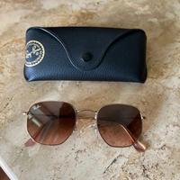 Occhiali da sole esagonali Rayban color rame