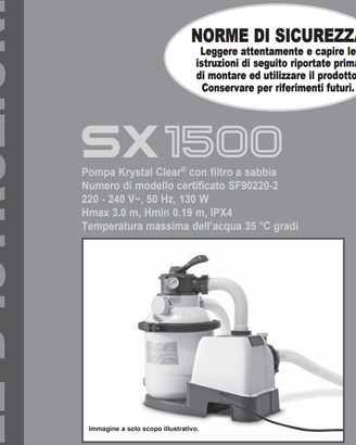 POMPA PER PISCINA INTEX SX1500 NUOVA