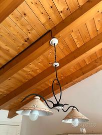 Lampadario a sospensione rustico in ceramica