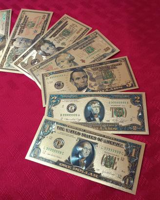 "U.S.A." 7 PZ BANCONOTE LAMINATE COLORATE