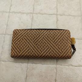 Borsello Donna Marrone con strisce e zip