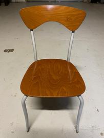 Sedia in legno con struttura metallica / 4 pezzi