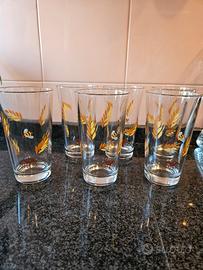 Set 6 bicchieri vintage Mulino Bianco ape e spighe