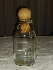 Vaso/bottiglia vetro con tappo legno e sughero